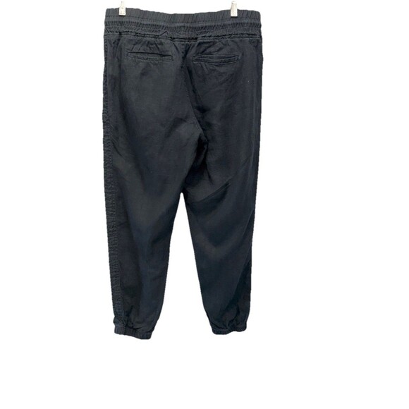 Athleta Cabo Linen Jogger Pants Womens 8 Black High Rise Travel Lightweight - Picture 2 of 9